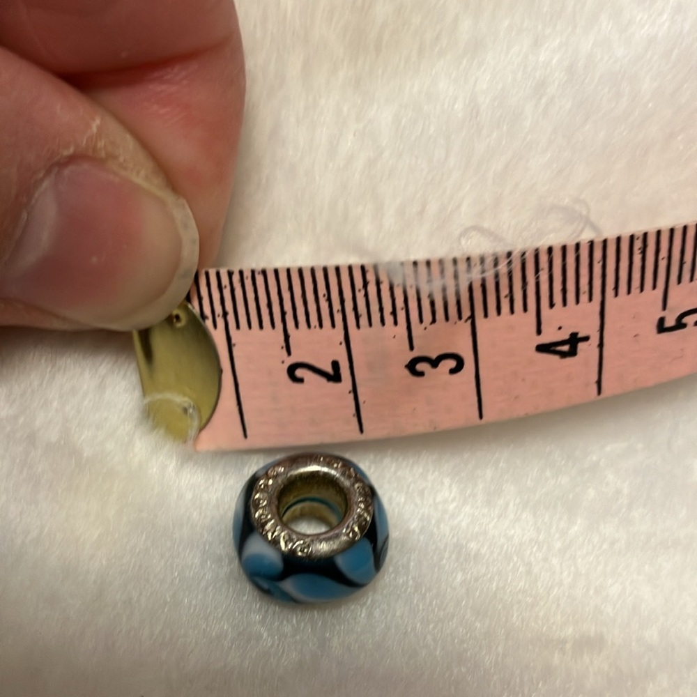 NEW Pandora Blue, Aqua, white Murano Glass Bead Charm - Picture 4 of 4
